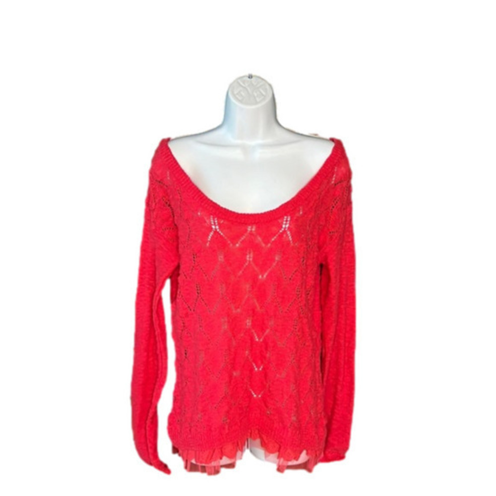 American Rag Scoop Neck Sweater Azalea Small